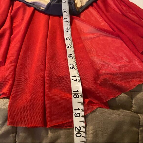 Glamour solo 2 piece dance costume red gray lyrical embellished bling XLC child - Picture 11 of 14